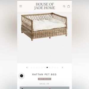 Wicker Pet Bed with Cushion